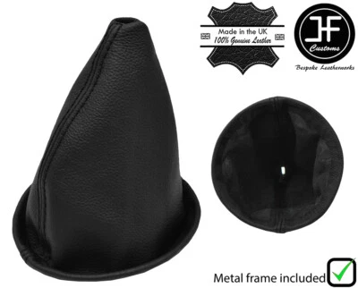 BOTA DE ENGRANAJE DE CUERO REAL NEGRA + MARCO DE METAL PARA PORSCHE 911 G50 1984-1989 Foto 1 de 2