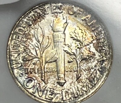 B1963 Roosevelt Dime NGC SAMPLE Old Fatty Holder, Toner  🔥 Great Colors LOOK - Image 1 of 4