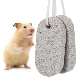 2 Stück Haustier Zähne Schleifstein Calcium Mineral 9x4,5CM Haustier Backenzähne Stein für Maus - Bild 1 von 12