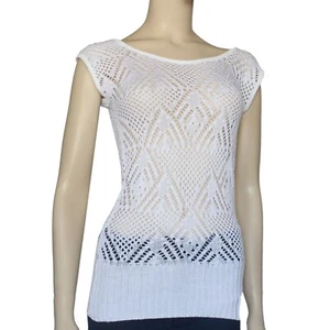 Fashion Bug White Knit Sweater Size M   - Picture 1 of 3