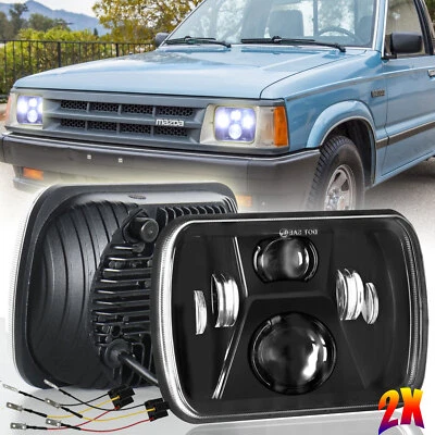 Par de faros LED de 7x6" para camioneta pickup Mazda B2000 B2200 B2600 lámpara DRL alta/baja Foto 1 de 4