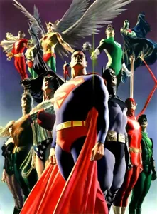 Superman Hawkman Green Lantern Shazam Plastic Man Justice League Canvas Fine Art