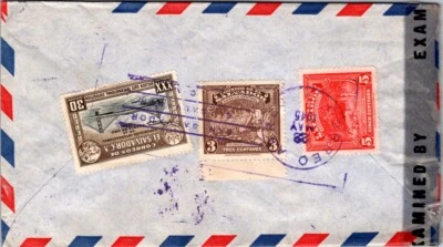 EL SALVADOR 1940-45 POSTAL HISTORY CENSORED AIRMAIL COVER ADDR USA - Image 1 of 2