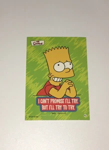 Topps 2002 Simpson Card Sticker #41 Bart Simpson I Can’t Promise - Picture 1 of 2