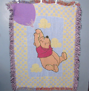 Disney Winnie the Pooh Tapestry Throw Blanket Bear Nursery Baby Room Crib Gift