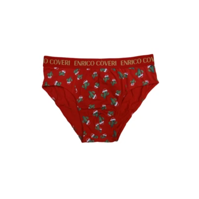 Slip Uomo Enrico Coveri Colore Rosso Con Stampa Cactus In Cotone Elastcizzato - Immagine 1 di 3