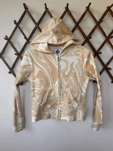 Juicy by Juicy Couture Swirl Zip Up Hoodie, Womens Sz Small Y2K Soft  Velour Tan - Picture 1 of 10