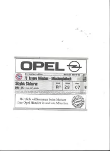 FC BAYERN MÜNCHEN - MÖNCHENGLADBACH, Saison 1997 / 1998, Sammlerticket - Bild 1 von 1