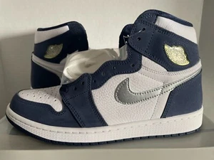 NIKE AIR JORDAN 1 RETRO HIGH OG CO JP MIDNIGHT NAVY WHITE SILVER 8 DC1788-100 - Picture 1 of 5