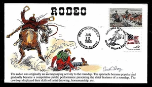 1243 5c Stamp + 1597 15c Stamp (1983) RODEO EVENT COVER HD/HP BY KMC VENTURE - Picture 1 of 1