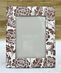 Shabby Chic 5x7 Photo Frame Cottage Distressed Whitewashed Relief Botanical NEW! - Picture 1 of 13