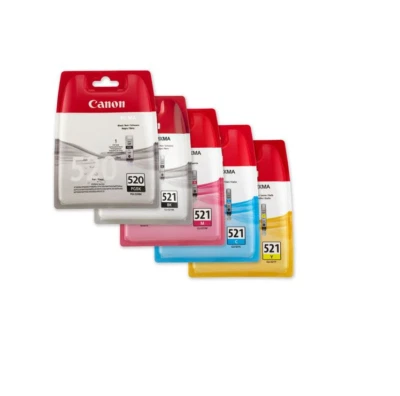 5x Genuine Canon PG-520 + CLI-521 Ink Cartridges - FREE UK DELIVERY! VAT inc. - Image 1 of 3