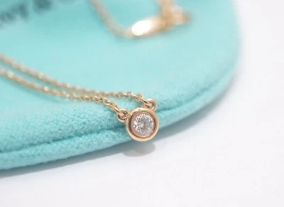 Ожерелье Tiffany & Co. из розового золота 18 карат с перетти в ярдах бриллиантами 0,07 карата 16 дюймов - Изображение 1 из 4