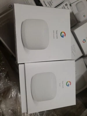 Google Nest Router with 1 Access Point ( router + add on point ) used working - Image 1 of 2