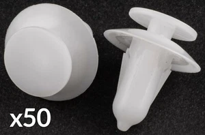 50x Clips For Ford Iveco Interior Door Card Panel Trim Bumper White Plastic - Picture 1 of 2