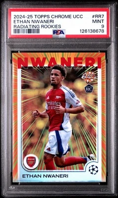 2024-25 Topps Chrome UCC - ETHAN NWANERI - Radiating Rookies (RC) - PSA 9 - Image 1 of 2