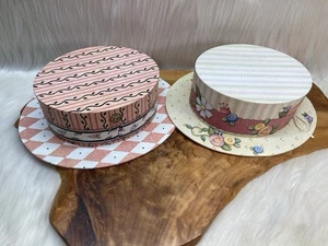 Vtg Mary Engelbreit M.E. Floral Hat Gift Box Storage 1998 Michel & Co. Lot of 2 - Picture 1 of 21