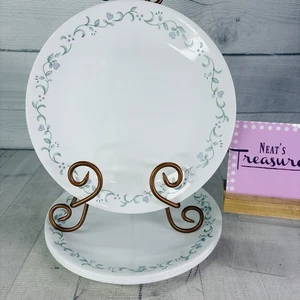 90's Corelle Corning COUNTRY COTTAGE Lavender Flowers Hearts Dinner Plate Set 5 - Picture 1 of 20