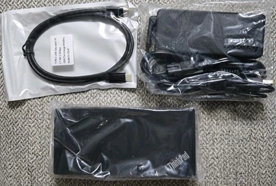 Lenovo ThinkPad USB-C Dock Gen 2 40AS0090US with Power Supply & Data Cable New  - Image 1 of 4