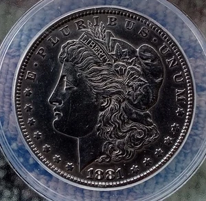1881 S  Morgan Silver Dollar ANACS Graded AU 55 Condition. - Picture 1 of 4