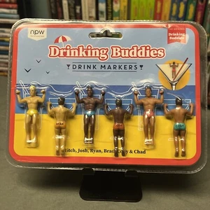 NEW The Original Drinking Buddies Drink Markers by NPW 6 New Drinking Friends - Picture 1 of 2