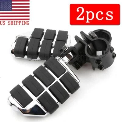 Abrazaderas de montaje de clavijas de pie de carretera para Yamaha Road Star Warrior Midnight XV1600 1700 Foto 1 de 4