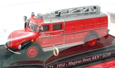 Del Prado 1/72 Scale FEN31 - 1954 Magirus Deutz RKW7 S6500 Fire Truck - Red - Image 1 of 4