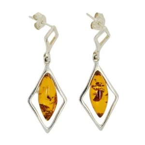 Bernstein Sterling Silber Ohrhänger AM022 - Bild 1 von 3