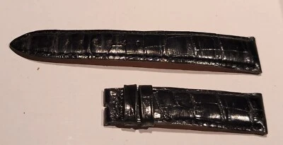 NEW Jaeger LeCoultre Genuine Alligator Shiny Black Leather Watch Strap 19/16mm - Image 1 of 2