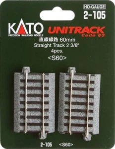 Kato 2-105 HO Unitrack 60mm 2 3/8in Straight 4pcs - Picture 1 of 1