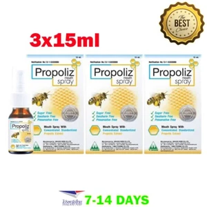 3x Propoliz Mouth Spray 15ml 100% Natural Propolis Extract Essential Oil Throat - Picture 1 of 6