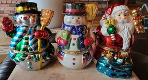Lot of 3 -Christmas/Holiday Snowmen and Santa - Music Boxes (AB30) - Picture 1 of 11