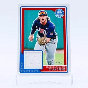 Reliquia de estrellas y rayas de béisbol de Estados Unidos Panini 2023 Dylan Crews/250 #USAM-DC - Imagen 1 de 2