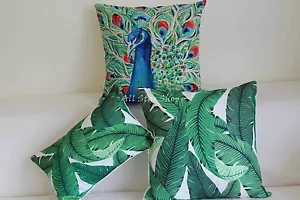 Tommy Bahama Swaying Palms Peacock Outdoor CUSHION COVER Throw PILLOW CASE 18" - Picture 1 of 5