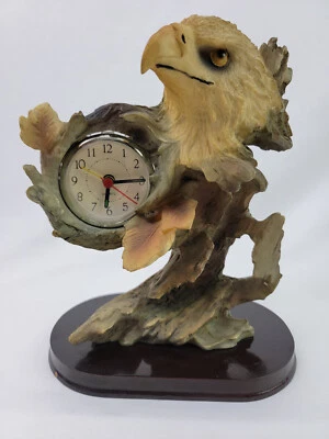 Resin Bald Eagle Desk Clock With Quartz Movement - Image 1 of 4