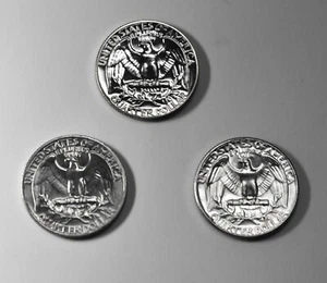 1974 P D S -  PROOF & 2 Uncirculated QUARTER 3 Coin Set - Picture 1 of 1