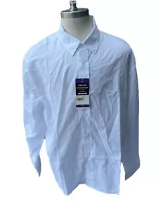 Camisa de vestir Haggar blanca con botones para hombre 2XL 100 % algodón mangas largas - Imagen 1 de 8