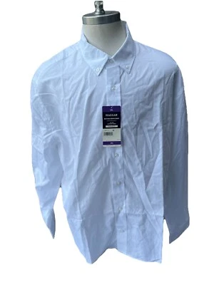 Camisa de vestir Haggar blanca con botones para hombre 2XL 100 % algodón mangas largas Foto 1 de 4