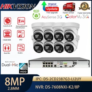 Hikvision 8CH CCTV System Kit 8MP ColorVu 3.0 IR Hybrid Light IP Camera NVR Lot - Picture 1 of 26