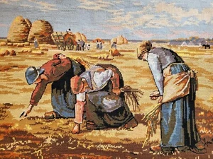 Tapisserie Canevas ...  "Les glaneuses" d'après J.F. Millet  ...  65 x 50 cm - Foto 1 di 4