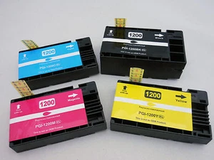PGI 1200 XL BK C M Y Inkjet Cartridge for Canon MAXIFY MB2320 MB2020 MB2720 4PK - Picture 1 of 3