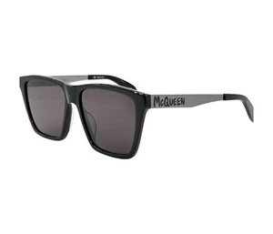 ALEXANDER MCQUEEN Graffiti black square frame acetate & metal sunglasses Italy - Picture 1 of 12