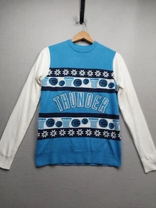 Maglione natalizio NBA Oklahoma City Thunder uomo piccolo blu bianco maglia - Foto 1 di 6