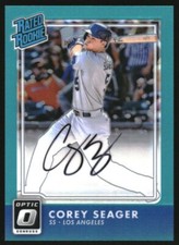 2016 Donruss Optic Rated Rookies Signatures Aqua Corey Seager RC Auto /125