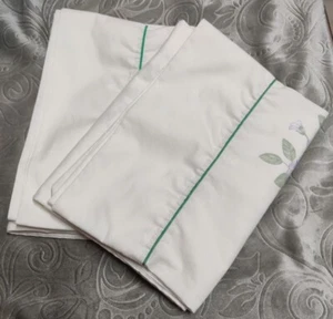 Vintage Lady Pepperell Kissenbezug Landhaus weiß/geblümt flieder 21 x 26" Borte - Bild 1 von 8