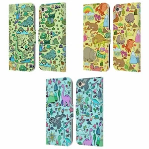 HEAD CASE PREHISTORIC PATTERNS LEATHER BOOK CASE & WALLPAPER FOR iPOD TOUCH - Picture 1 of 10