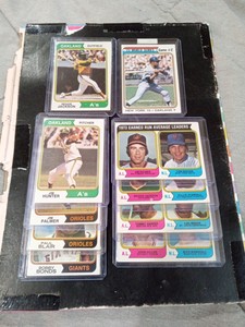 1974 TOPPS WILLIE MAYS, REGGIE JACKSON, BROCK, PALMER, HUNTER, STARGELL 10 LOT