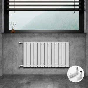Designheizkörper Flachheizkörper Wandheizung Weiß Höhe 550mm mit Ventile - Bild 1 von 20