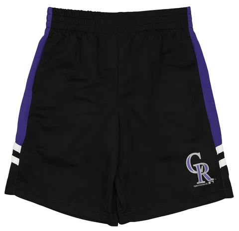 Outerstuff Colorado Rockies MLB Boy's Youth Microfiber Team Color Shorts, Black Cover