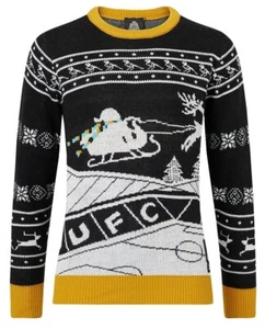 NEWCASTLE UNITED Official Mens Acrylic Knitted Black White Christmas Jumper - Picture 1 of 4